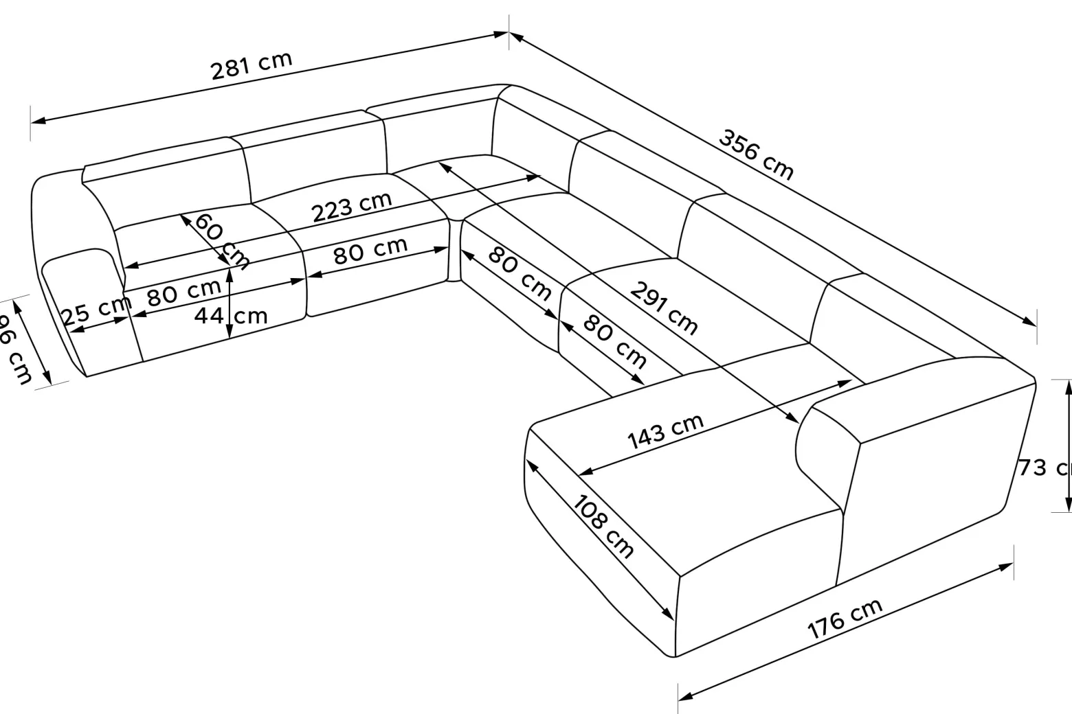 KONSIMO BUFFO Narożnik U beżowy sztruks, miękkie siedzisko, styl boho