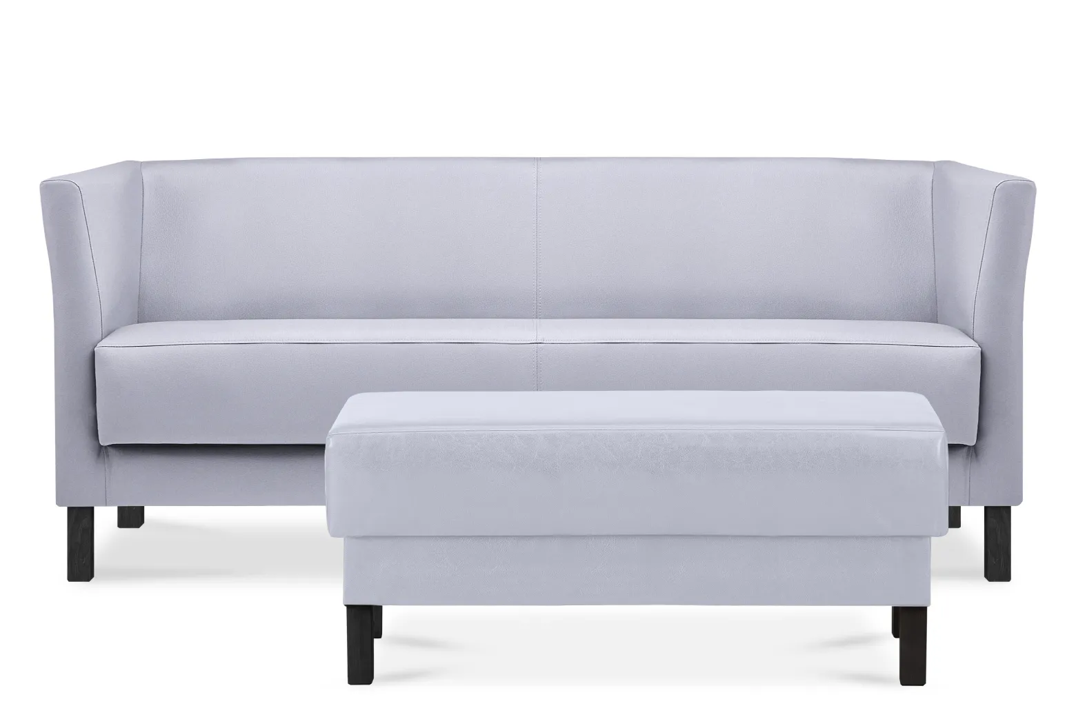KONSIMO ESPECTO Sofa trzyosobowa z ekoskóry do salonu, szara