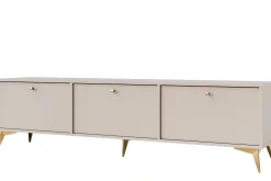 KONSIMO FLOREN Duża kremowa szafka RTV 180 cm złote narożne nóżki