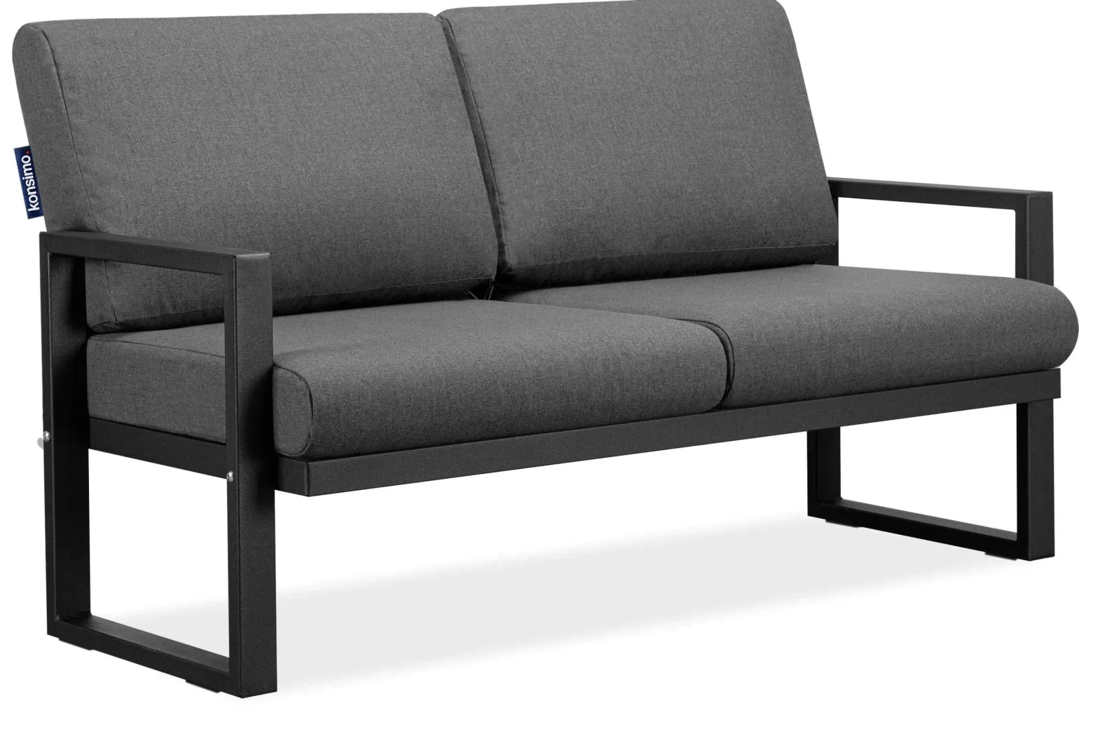 KONSIMO FRENA Zestaw mebli ogrodowych industrialnych czarno-szary, loft