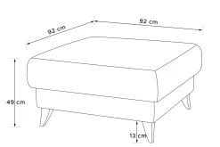 KONSIMO GUSTAVO Podnóżek ze schowkiem w tkaninie welurowej