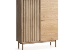 KONSIMO HARMA wysoka komoda, system Push-to-Open, z lamelami, styl loft