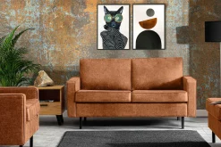 KONSIMO INVIA Sofa dwuosobowa industrialna na metalowych nóżkach