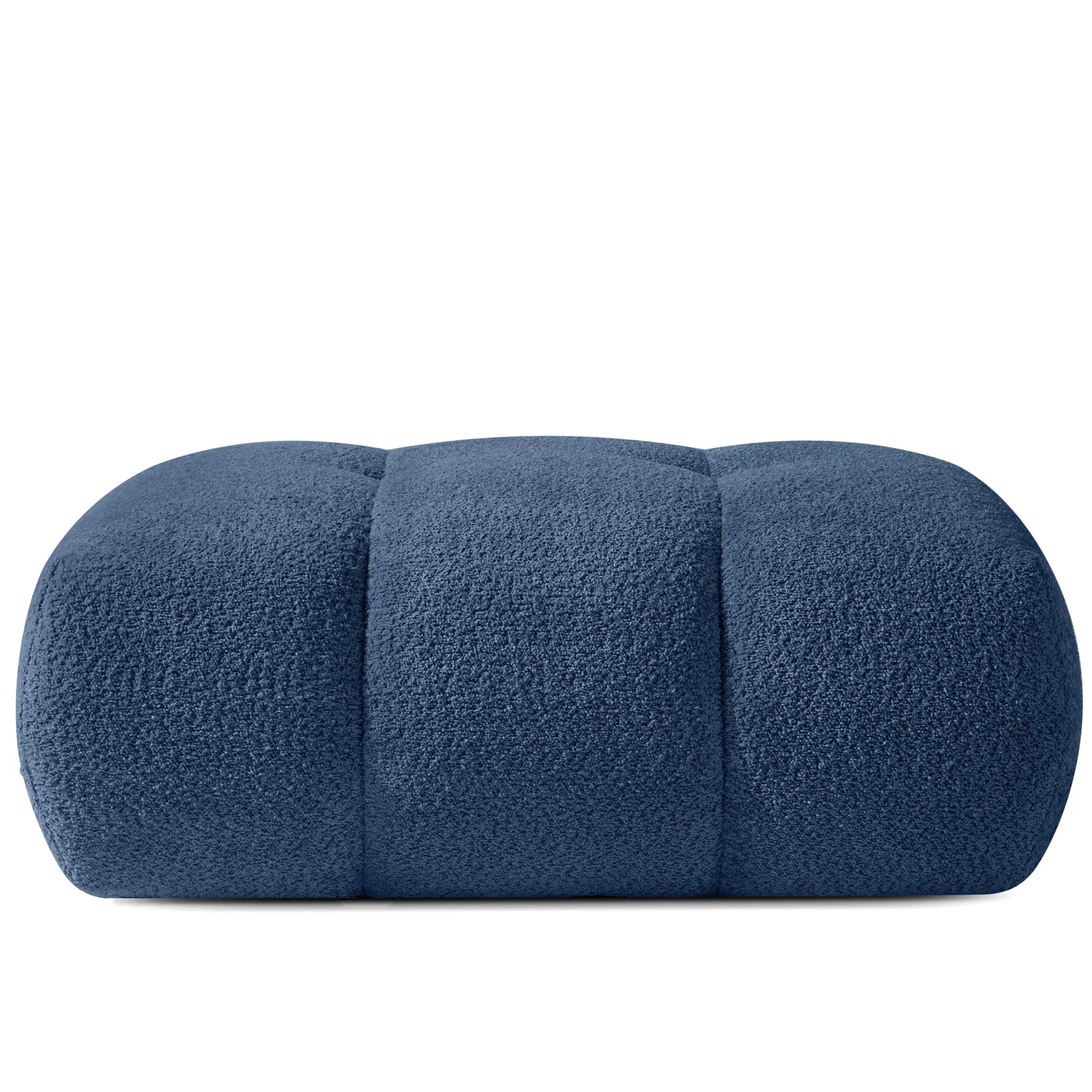 KONSIMO LIRA Puf tapicerowany tkanina boucle, z pikowaniami, styl japandi