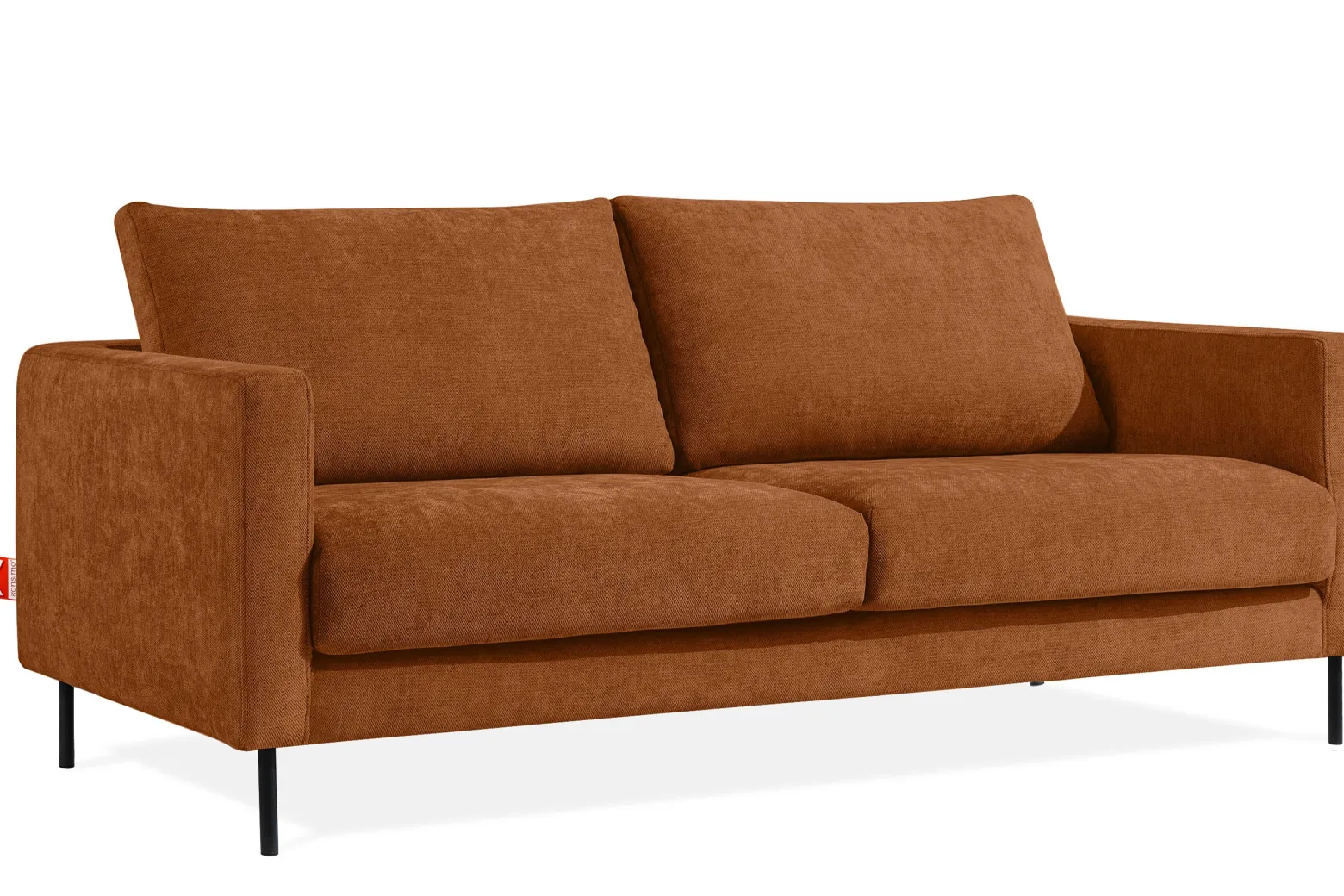 KONSIMO LUMO Trzyosobowa sofa na metalowych nóżkach, w stylu loft rudy