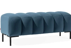 KONSIMO PECCO Pufa na korytarz 120 cm welur, do sypialni, metalowe nóżki