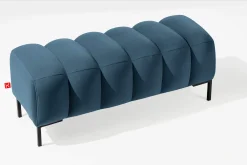 KONSIMO PECCO Pufa na korytarz 120 cm welur, do sypialni, metalowe nóżki