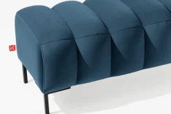 KONSIMO PECCO Pufa na korytarz 120 cm welur, do sypialni, metalowe nóżki