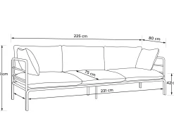 KONSIMO RAMBE Zestaw mebli ogrodowych 2x fotel + sofa trzyosobowa + stolik