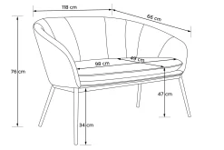 KONSIMO SOLIS Sofa jasnobrązowa na ogród/taras, stalowe nóżki, japandi