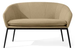 KONSIMO SOLIS Sofa ogrodowa tapicerowana beżowo-czarna, japandi, boho