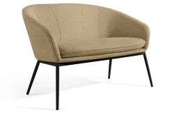 KONSIMO SOLIS Sofa ogrodowa tapicerowana beżowo-czarna, japandi, boho