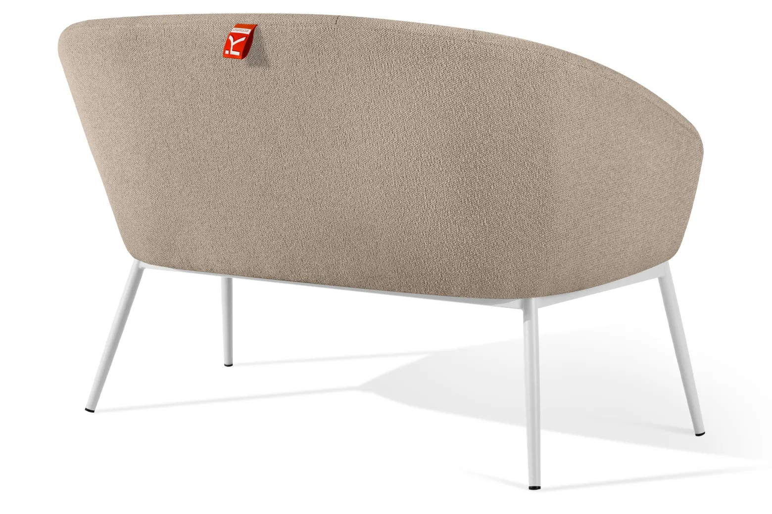 KONSIMO SOLIS Sofa tapicerowana wodoodporna jasnobrązowa, białe nóżki