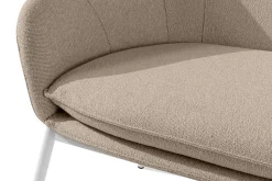 KONSIMO SOLIS Sofa tapicerowana wodoodporna jasnobrązowa, białe nóżki