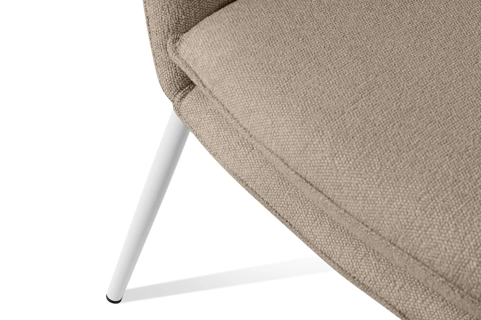KONSIMO SOLIS Sofa tapicerowana wodoodporna jasnobrązowa, białe nóżki