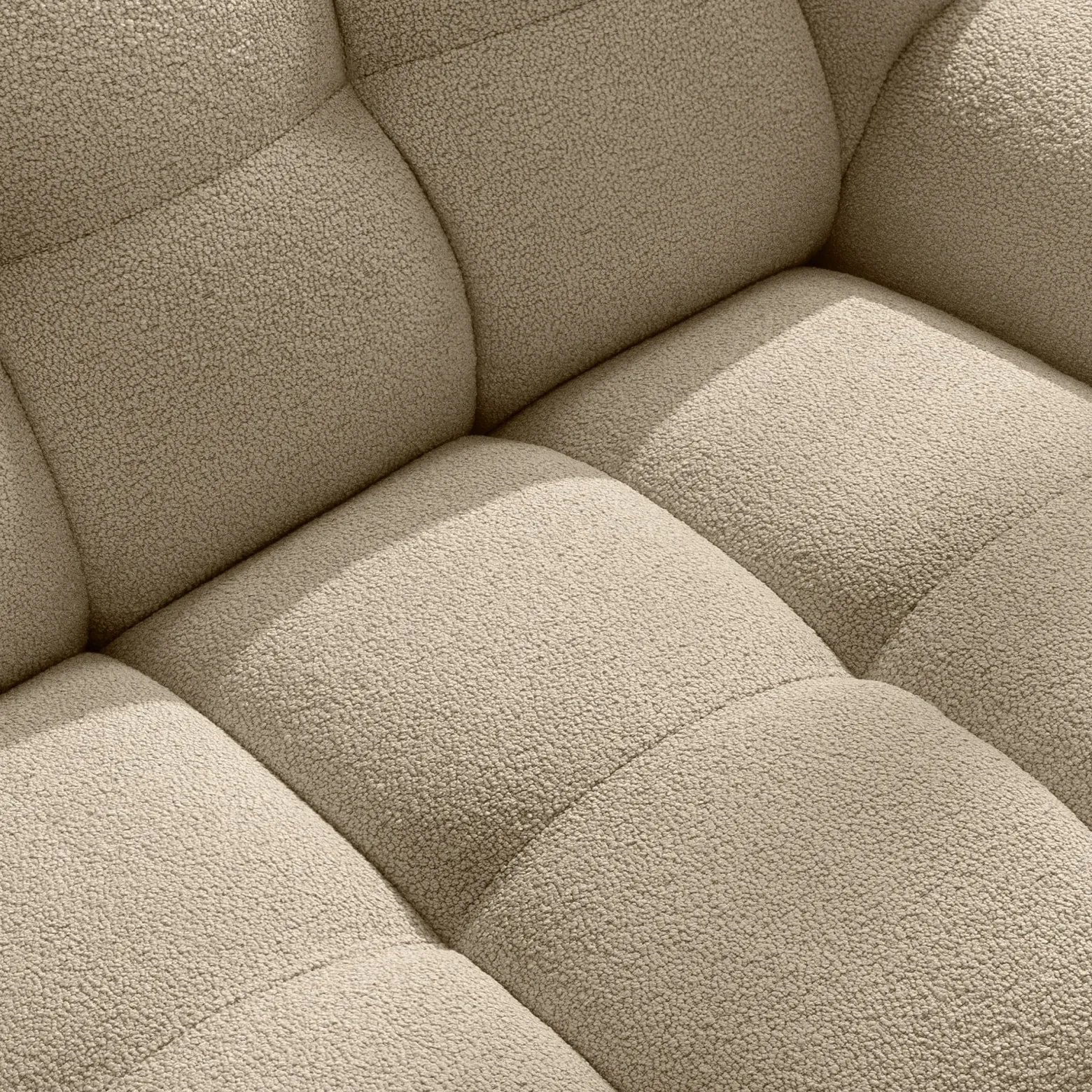 KONSIMO VENA Sofa dwuosobowa styl japandi, efekt "bubble" tkanina boucle