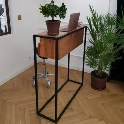 Konsola dębowa z szufladami loft do przedpokoju MERIS