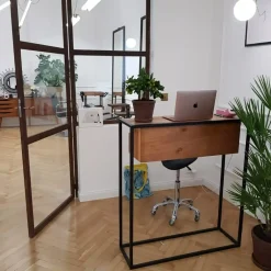 Konsola dębowa z szufladami loft do przedpokoju MERIS