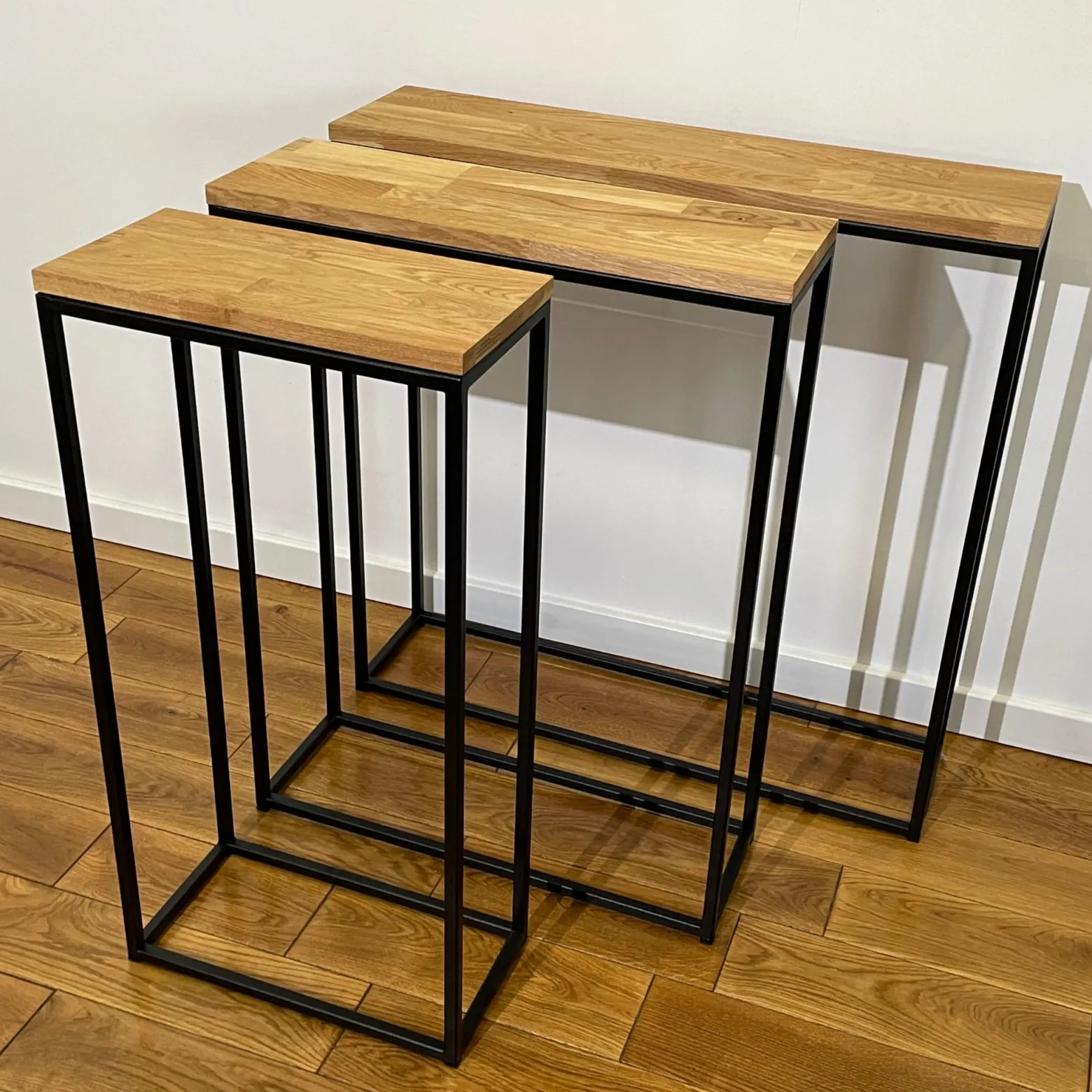 Konsola loftowa czarna 40x80x20cm pojedyncza