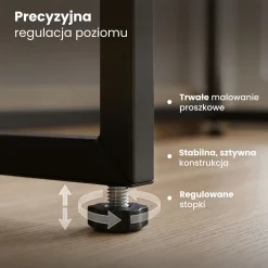 Konsola stolik loftowy MODENA 1 szuflada 80 cm Dąb Craft Czarne nogi