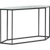 Konsola stolik 120 x 35 cm blat marmur biały czerń