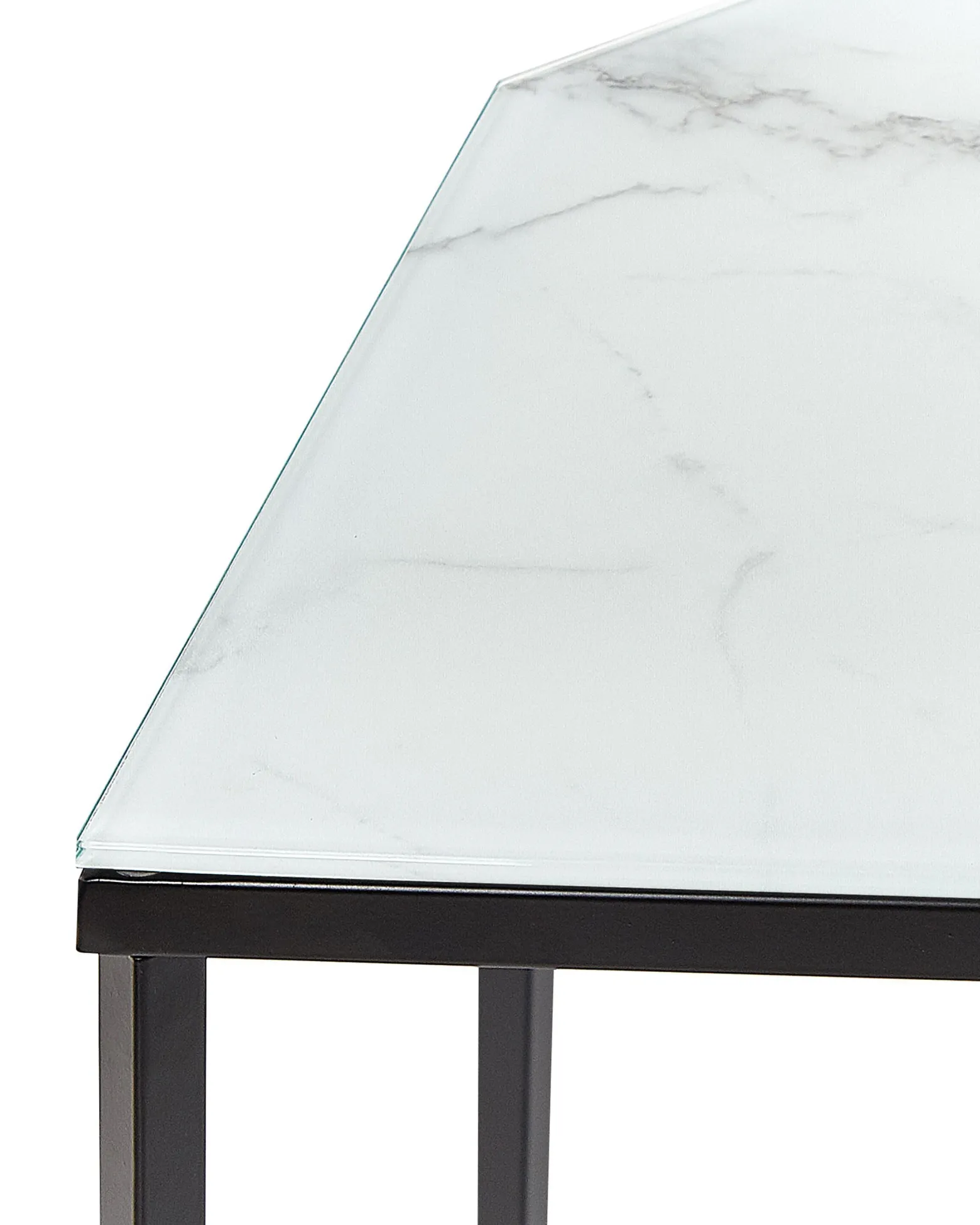 Konsola stolik 120 x 35 cm blat marmur biały czerń