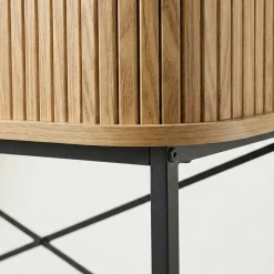 Konsola z rozsuwanymi drzwiami SCAVA, ryflowana, 100 x 35 x 80,5 cm