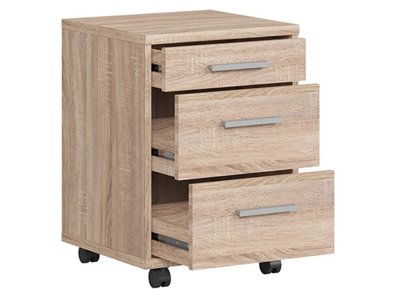 Kontenerek Brw Office 40 cm z 3 szufladami dąb sonoma