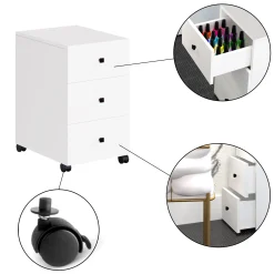 Kontenerek Klara 3S Biały/C+4 Kółka 32X45X64 Cm