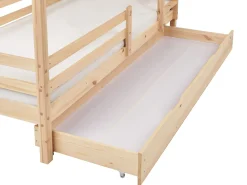 Łóżko piętrowe z szufladami 90x200 jasnobrązowe