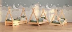 Łóżko pojed. z szufladą drewn. TIPI DRAWER Lakier SMARTWOOD®