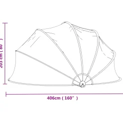 Kopuła basenowa Przezroczysta 406 x 203 cm PVC vidaXL