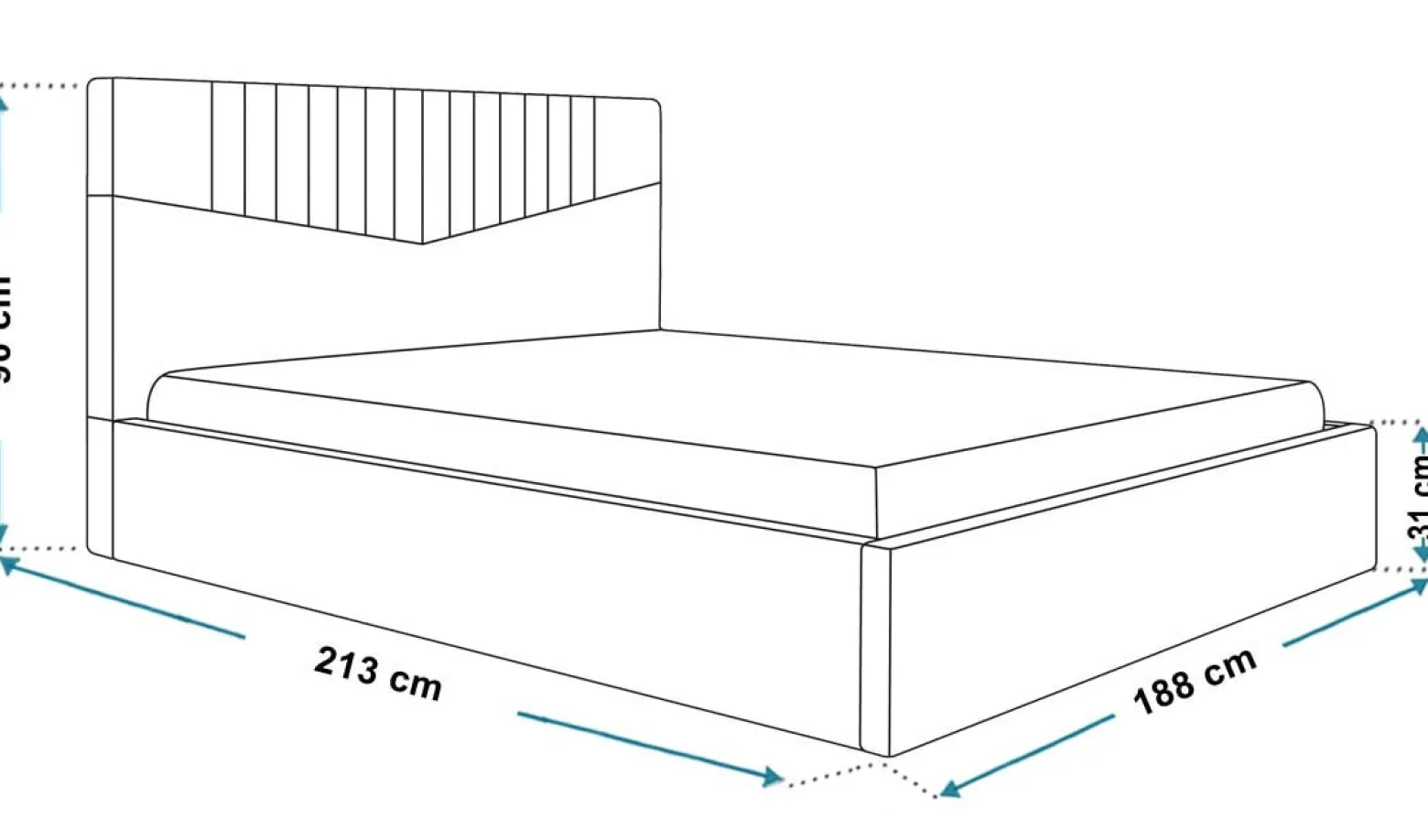 Łóżko sypialniane 180x200 OLDO 7 z pojemnikiem- granatowe