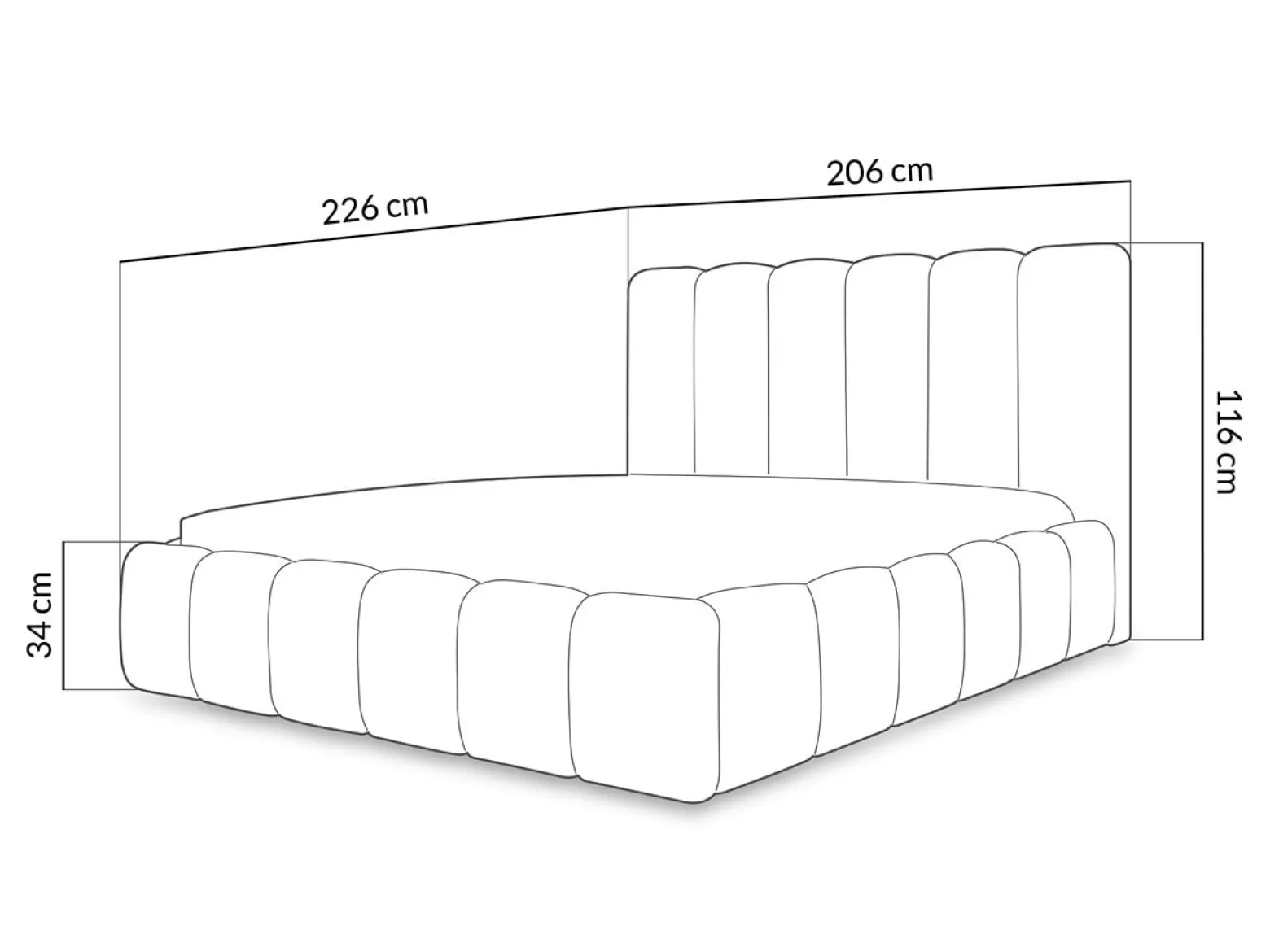 Łóżko tapicerowane Berlin 180x200 beżowe z pojemnikiem