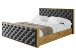 Łóżko tapicerowane bez materaca + pojemnik ENZO3-Z-120x200 cm Czarny