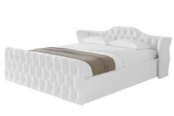 Łóżko tapicerowane bez materaca + pojemnik ZORA-v1-Z-120x200 cm Biały