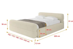 Łóżko tapicerowane bez materaca + pojemnik ENORA-v1-Z-120x200 cm Beżowy