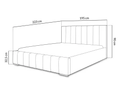 Łóżko tapicerowane Brest 180x200 beżowe tkanina boucle
