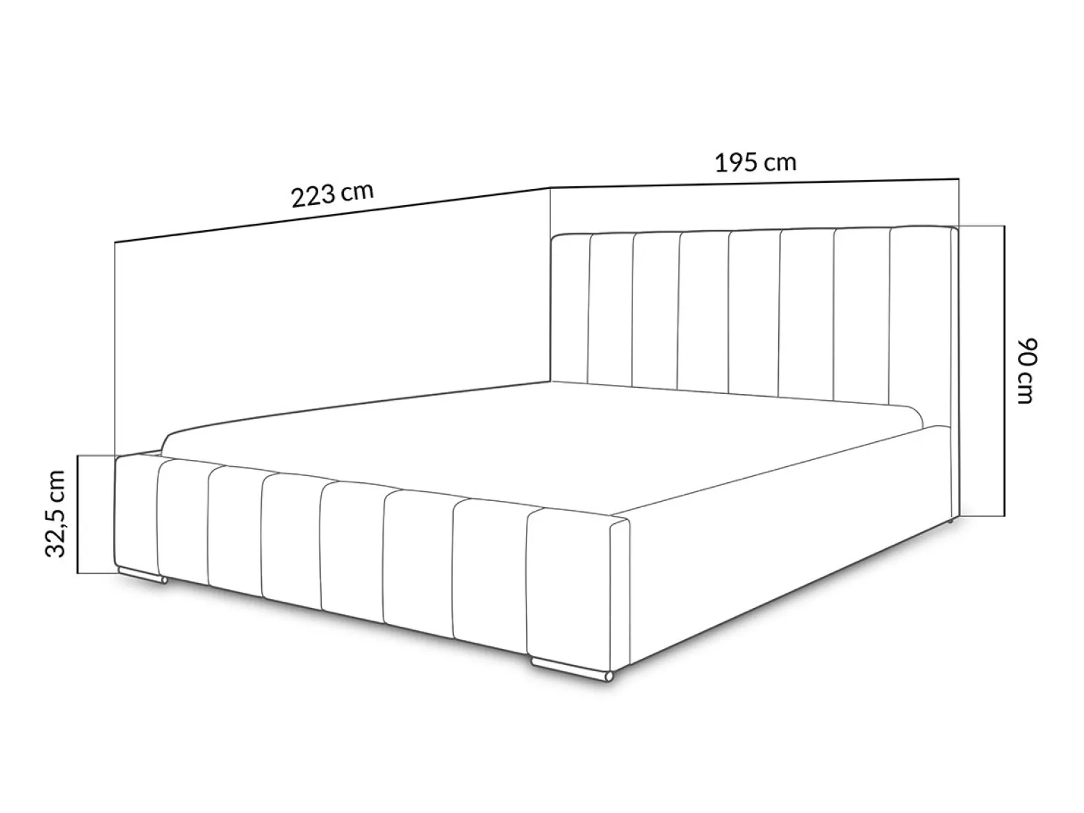 Łóżko tapicerowane Brest 180x200 beżowe tkanina boucle