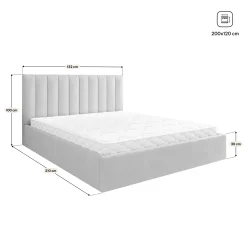 Łóżko Tapicerowane DEMERA MGV z topperem 120x200 cm