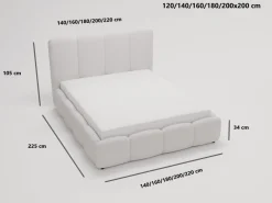 Łóżko tapicerowane GALLI 180x200 beżowe z pojemnikiem