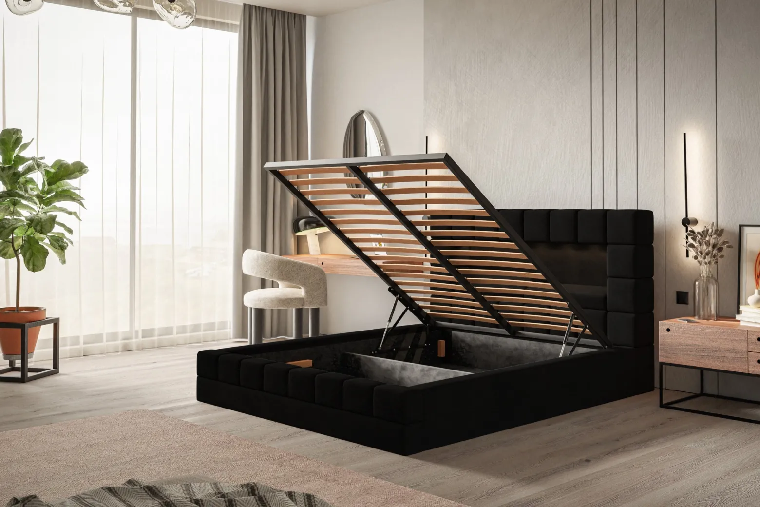 Łóżko tapicerowane HILTON LED 120x200 ze stelażem metalowym