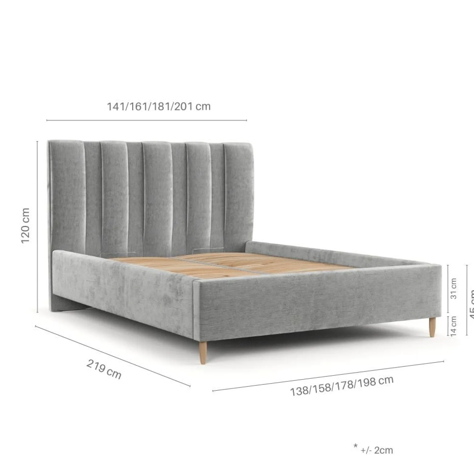 Łóżko tapicerowane LOOM 120x200 z pojemnikiem LOT