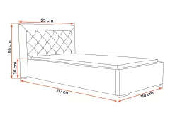 Łóżko tapicerowane 90×200 Madera Beżowe