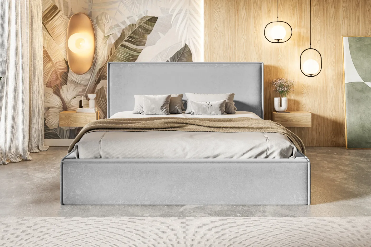 Łóżko tapicerowane Milano Slim 90x200 ze stelażem metalowym