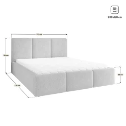 Łóżko Tapicerowane MORENA Q z topperem 120x200 cm