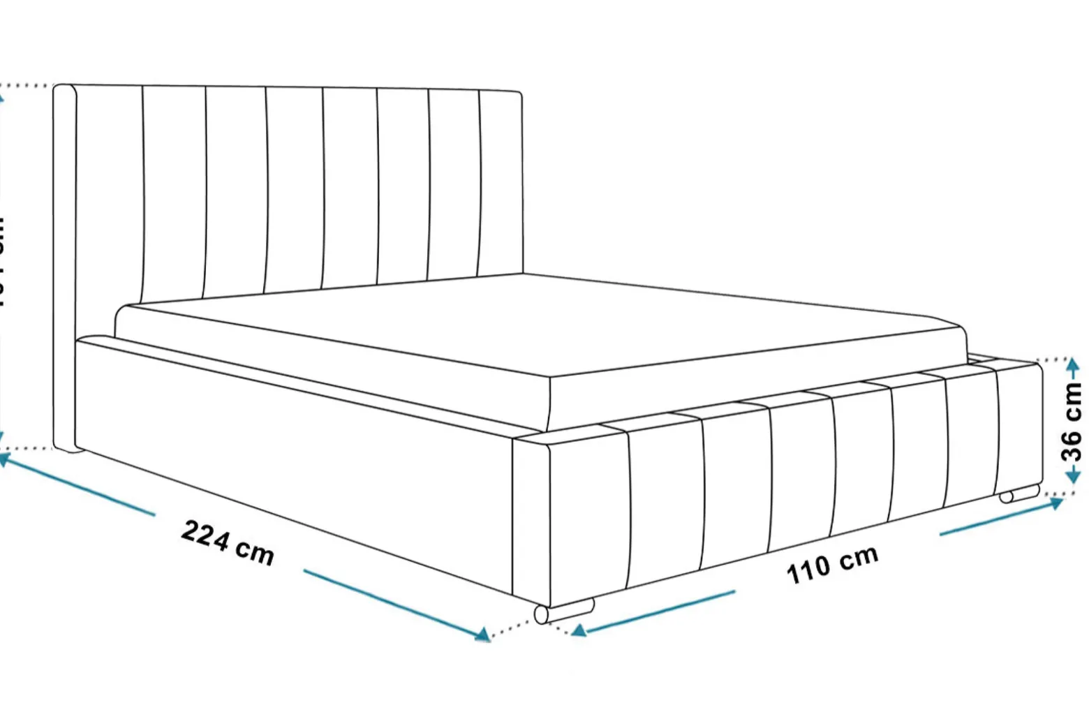 Łóżko tapicerowane SAPPORO 90x200 ze stelażem metalowym