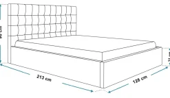 Łóżko tapicerowane SIM 2, 120x200 - Beżowe