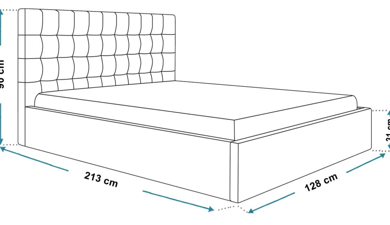 Łóżko tapicerowane SIM 2, 120x200 - Beżowe