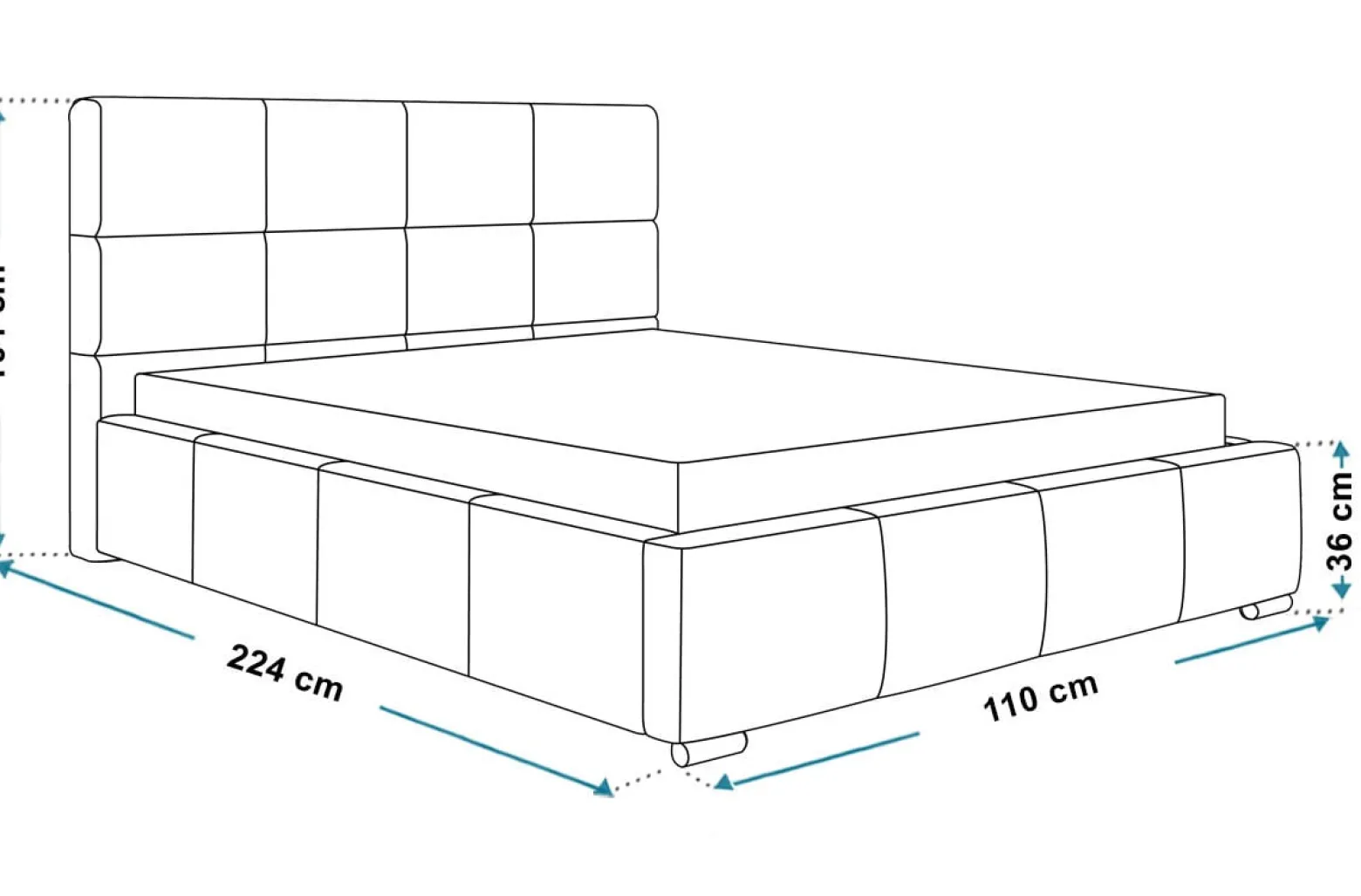 Łóżko tapicerowane 90x200 BEN 7 z pojemnikiem- butelkowa zieleń